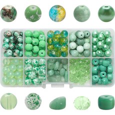 Allode 大理石紋串珠 DIY 材料包 200入, 淺綠色, 1套