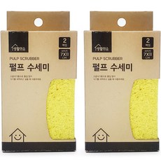 생활미소 펄프 수세미, 2개, 2개