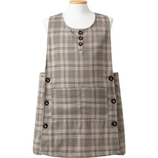 Rosahome 格紋鈕扣圍裙, 藍色, 1個