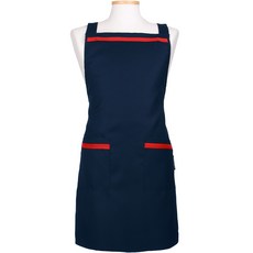Rosa Home 條紋吊帶圍裙, 深藍色, 1個