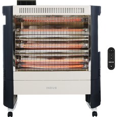 인더스 대형 카본 온풍팬 히터 리모컨형, INO-4400FVR, 화이트 + 네이비