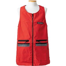 Rosa Home 圓點背心式網紗防水圍裙 FREE, 紅色