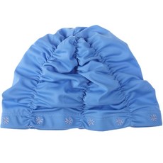 후그 성인용 주름 스판 수영모자 SNC456, 세룰리언 블루, 1개