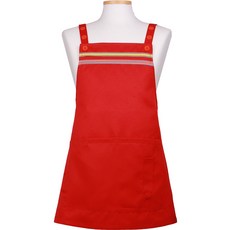 Rosa Home 雙線X字型魔鬼氈圍裙, 紅色, 1個