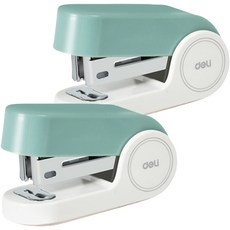 deLi 得力 Nudy 迷你釘書機 33號釘 雙色款, 薄荷綠, 2個