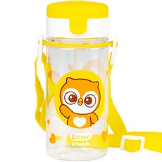 에디슨 국산 유아용 프렌즈 흘림방지 에코젠 빨대컵, 부엉이올리, 1개, 350ml