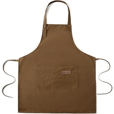 Mins Living 長度可調咖啡師防水掛脖圍裙, 棕色, 1個