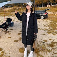 PEONIST 女款可拆式連帽長版鋪棉外套