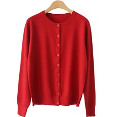 女款 Ovensoft 基本版型圓領日常造型基本款長袖針織開襟衫 g1279