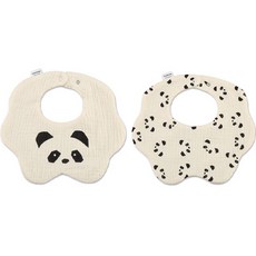 Hararoi幼兒用圍巾圍兜 熊貓熊貓 2件組