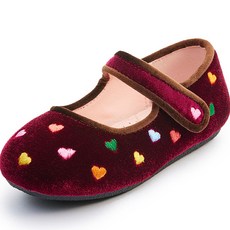 bimbobimba 女童迷你愛心刺繡瑪莉珍鞋