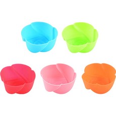 可愛矽膠5色馬芬杯 玫瑰 MP294, 15個, 混合色