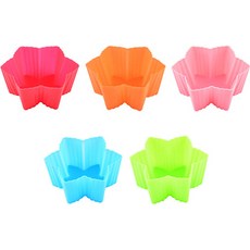 可愛矽膠5色星形馬芬杯 MP295, 15個, 混合顏色