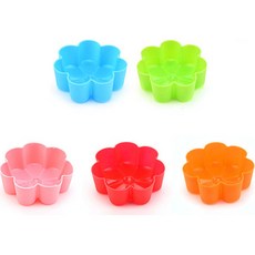 可愛矽膠5色瑪芬杯 花朵造型 MP331, 15個, 混色
