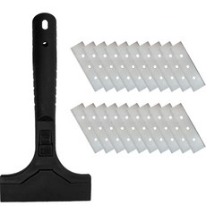 World Clean 一鍵式長柄黑色刮刀 + 20片刀片, 1套