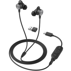로지텍 ZONE WIRED EARBUDS, 981-001095, 그라파이트