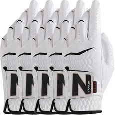 NEO 男用合成皮高爾夫手套 左手用, 黑色, 5個