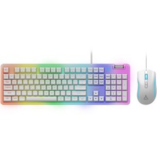 ABKO LED遊戲有線鍵盤滑鼠組 一般型, 白色, 公里800