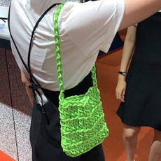 knit seasons 包包編織 Ugly Coated 迷你包製作 DIY 鉤針套組, 霓虹淺綠(100碼), 1個