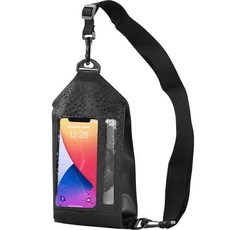 MONACO OLIVE 智慧型手機防水斜背包, 黑色, 1個
