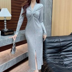 비비에모 체스트 꼬임 펄리 파티 클럽 원피스 05148