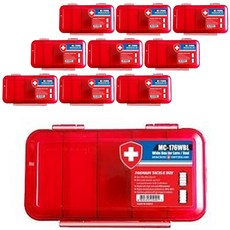 MONCROSS SWITZERLAND 高級多用途釣具盒/配件盒 MC-176WBL, 紅色, 10個