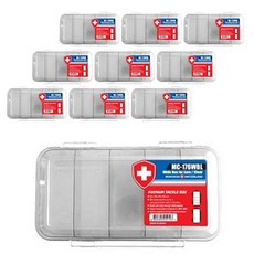 MONCROSS SWITZERLAND 高級多用途釣具盒/配件盒 MC-176WBL, 透明, 10個
