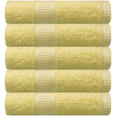 Songwol 松月 AB Mert20支棉製素色毛巾 灰色 120g, 黃色, 5條