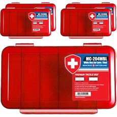 MONCROSS SWITZERLAND 高級釣具盒 多功能隔板 小物件收納盒 MC204-WBL, 紅色
