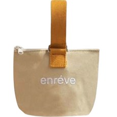 enreve 迷你帆布手拿包, 米色