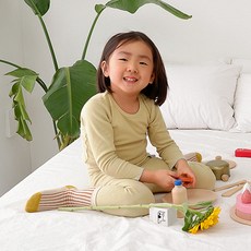 더맨디 아동용 러브 9부 배앓이방지 실내복 상하의 세트