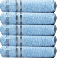 松月毛巾 AB Chloe 洗臉毛巾 110g, 天空藍, 5個