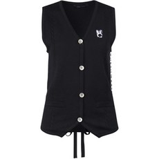 GreenQueen 女款奢華高爾夫V領鈕扣背心背心 GQ3A528W