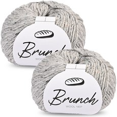 Knitt Brunch 編織線 50g, 2個, 313 雪灰色