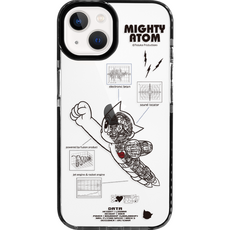 아톰 도면타입 블랙 라인 투명 젤리 케이스