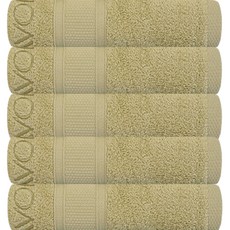 松月毛巾 SHABOREN Sense 洗臉毛巾 140g 30支 精梳棉, 黃綠色, 5個