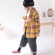 sonyun market 兒童迪斯可格紋襯衫