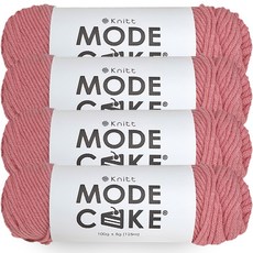 니뜨 모드케이크 뜨개실 100g, 4개, 11 인디핑크