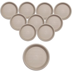 塑膠圓形花盆底盤, 奶油色, 10個