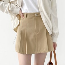 플랜데이 여성용 쫀쫀한 속바지 일체형 핀턱 A라인 테니스 스커트 숏