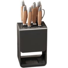 cofv 廚房多功能刀具剪刀收納架, 金屬黑