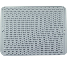 cofv 矽膠廚房用多功能餐具瀝水墊 L, 灰色