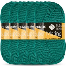 니뜨 슈퍼 메리노울 뜨개실 100g, 1105터키그린, 5개