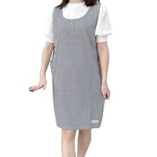 Deconine 波紋格紋圍裙, 黑色, 1個