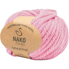 Yarna Nako 天然羊毛編織 100g, 5742 粉紅色, 1個