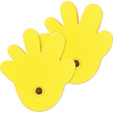 Ai-son 旋轉式防關門防夾手緩衝墊 手掌造型, 2個, 黃色