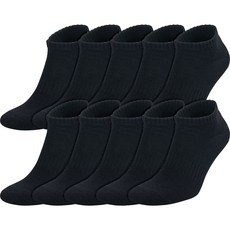 SintaSocks 男士基本款運動休閒襪 10雙, 黑色