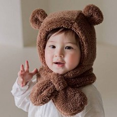 Imbebe 兒童冰屋熊圍巾毛皮帽