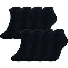 SintaSocks 女性基本款氣墊短筒運動襪 8雙入, 黑色