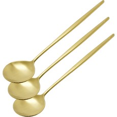 Table Art 韓國製 Abella 霧面金色中匙, 金色, 中匙 3p, 3個